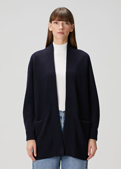 Vince Lacivert Yün Triko Hırka - 3