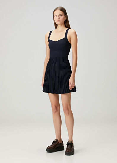 Sandro Magdaleine Navy Blue Mini Dress - 3