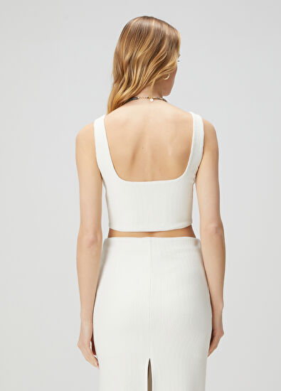 Beymen Club Kırık Beyaz Crop Atlet - 5