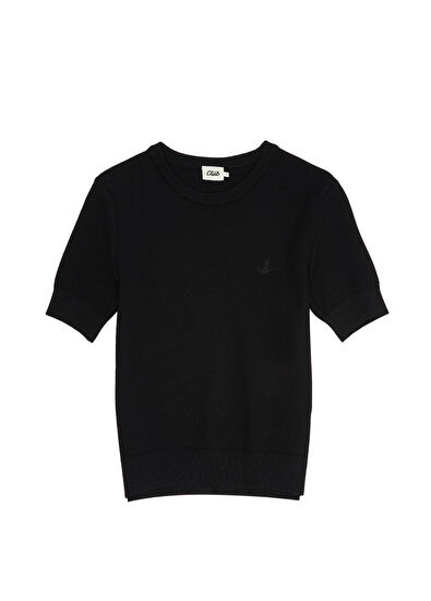 Beymen Club Siyah Kısa Kol Pike Triko - 7