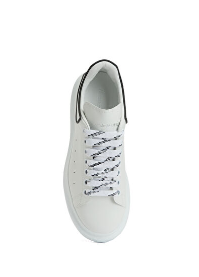 Oversized Beyaz Erkek Deri Sneaker - Görsel 6