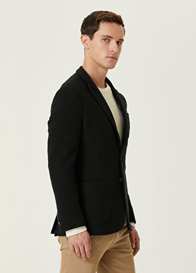 Beymen Club Siyah Dişli Dokulu Örme Blazer - 4