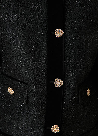 Siyah Simli Tweed Ceket Beymen Club Siyah Simli Tweed Ceket - 5