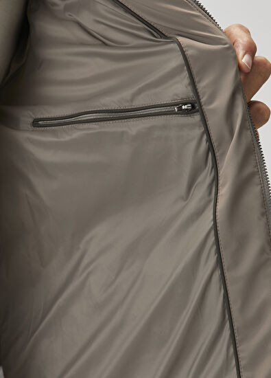 Beymen Collection Taupe Hooded Quilted Jacket - 7