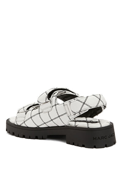 Beyaz Kadın Deri Sandalet - Görsel 4