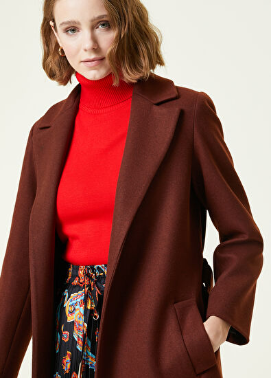 Beymen Club Brown Belted Coat - 4