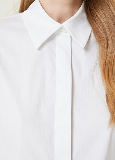 Beymen Club Beyaz Poplin Gömlek - 5