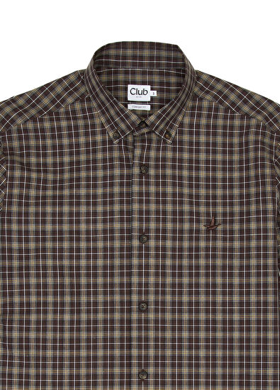 Beymen Club Comfort Fit Khaki Plaid Shirt - 7