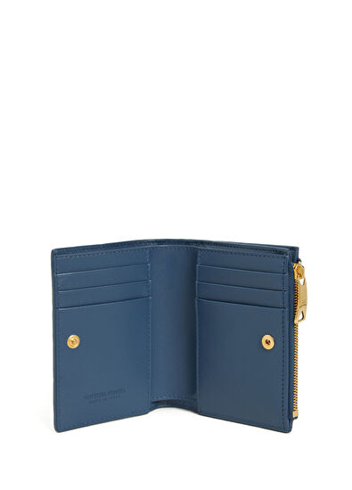 Intrecciato Small Mavi Kadın Deri Cüzdan - Görsel 5