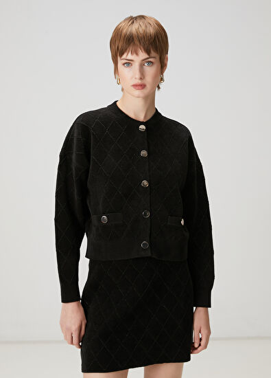 Beymen Club Siyah Simli Triko Hırka - 3