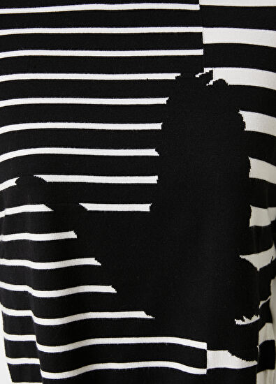 Beymen Club Siyah Beyaz Çizgili Garnili Kazak - 5