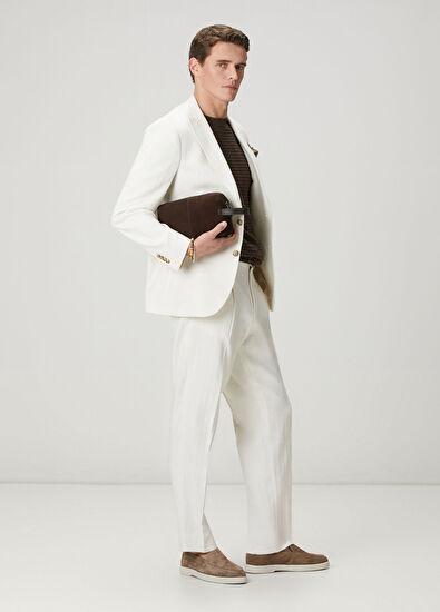 Beymen Club Herringbone Textured Linen Blend Suit - 3