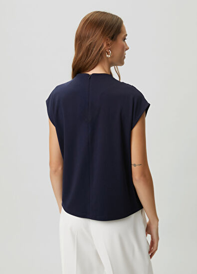 Beymen Club Lacivert Drape Detaylı T-shirt - 5