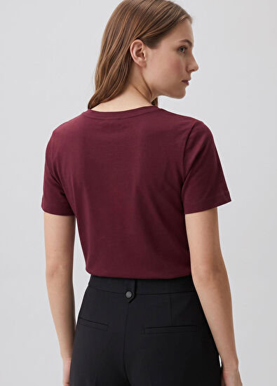 Beymen Club Mürdüm Yırtmaç Detaylı T-shirt - 4
