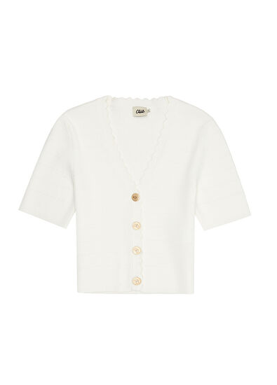 Beymen Club Beyaz Gold Düğmeli Triko Hırka - 7