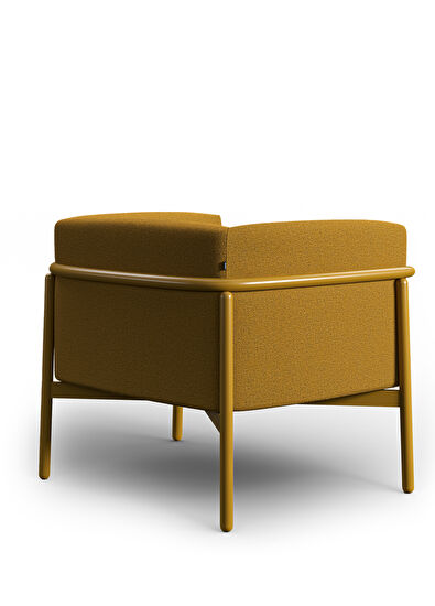 Borbo Bowie Yellow Metal Frame Wing Chair - 4