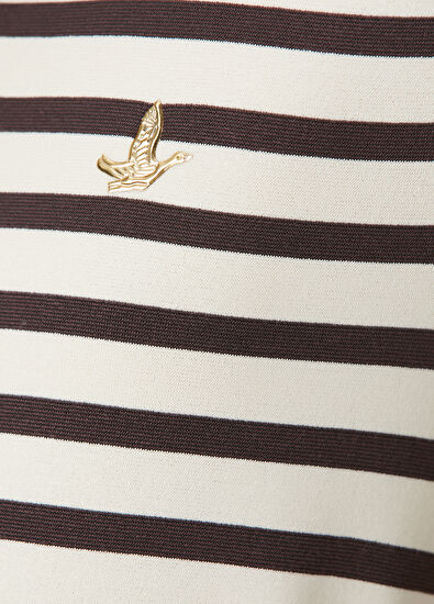 Beymen Club Beige Brown Striped T-Shirt - 6