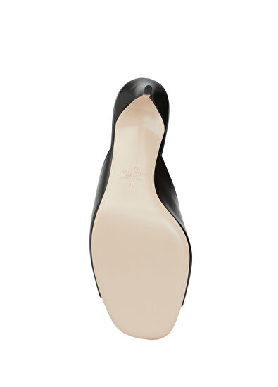 VLogo Siyah Kadın Deri Terlik - Görsel 6