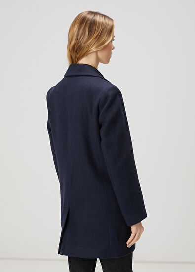 Beymen Club Navy Blue Double-Breasted Coat - 4
