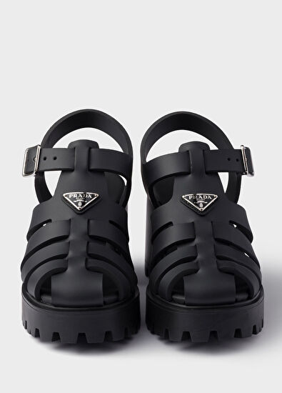 Prada Siyah Platformlu Kadın Topuklu Sandalet - 3