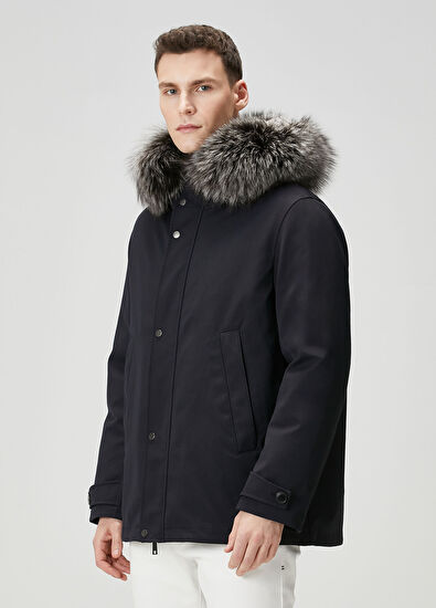 Lacivert Kapüşonlu Parka - Görsel 6