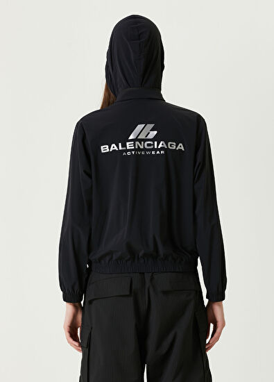 Balenciaga Siyah Logo Baskılı Ceket - 5