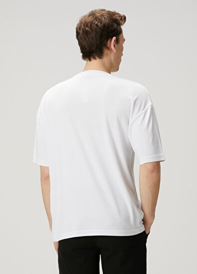 Beymen Club Beyaz Logo Nakışlı Oversized T-shirt - 4
