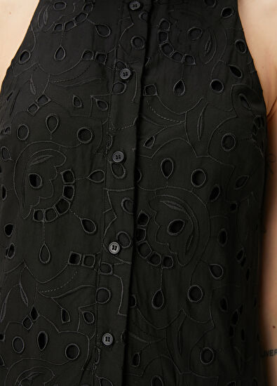 Beymen Club Siyah Nakışlı Mini Elbise - 6