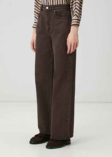 Beymen Club Kahverengi Wide Leg Jean Pantolon - 3