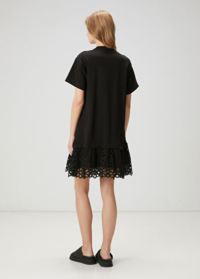 Beymen Club Siyah Taşlı Kuş Logolu Mini Elbise - 5