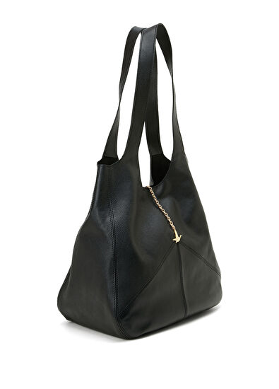 Beymen Club Patch Black Women's Leather Shoulder Bag - 3