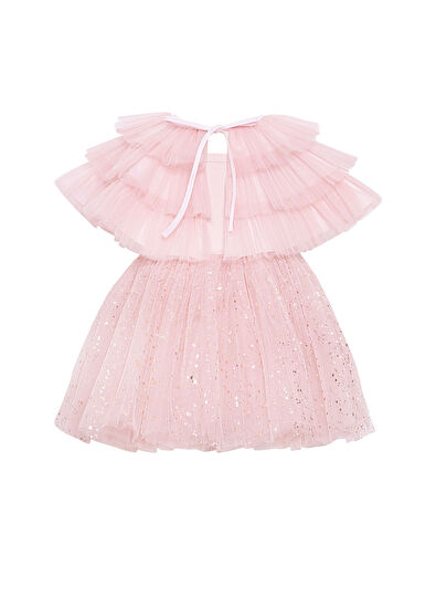 Mini Celebrities Pudra Pembe Varak Baskılı Tütü Kız Çocuk Elbise - 5