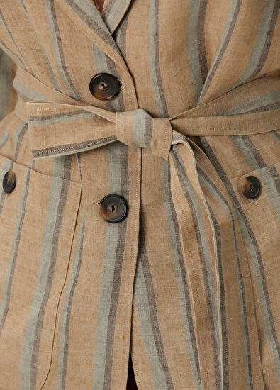 Diega Çok Renkli Keten Ceket - 5