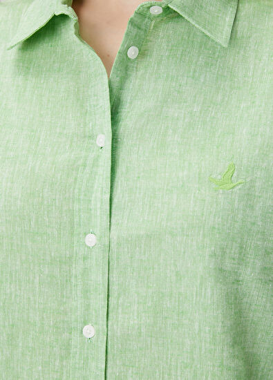 Beymen Club Green Linen Shirt - 5