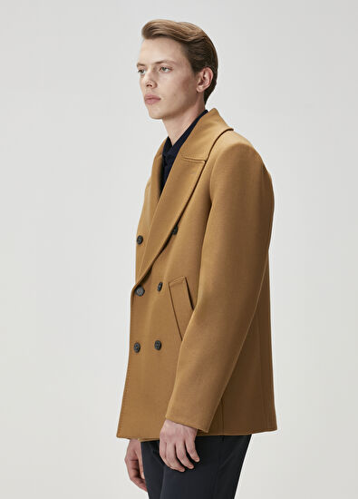 Beymen Club Camel Double-Breasted Coat - 4