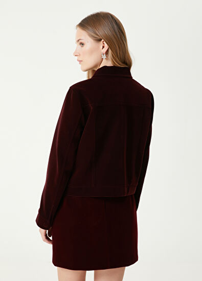 Beymen Club Bordo Kadife Trucker Ceket - 6