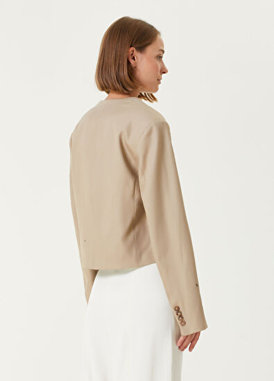 Loulou Studio Habriel Bej Kruvaze Ceket - 4