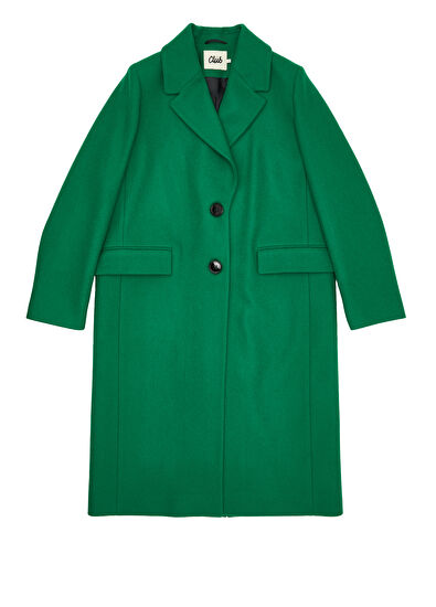 Beymen Club Yeşil Kelebek Yaka Kaşe Yün Palto - 7