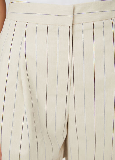 Beymen Club Beige Striped Shorts - 5