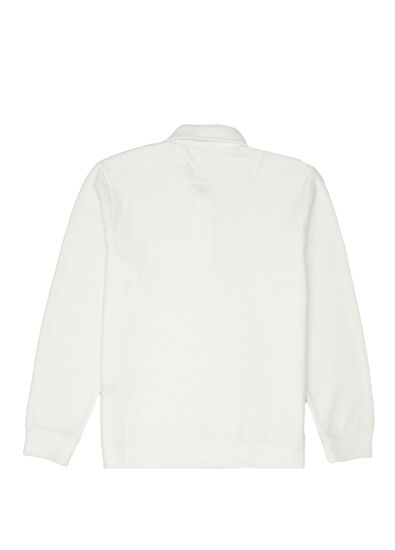 Beymen Club Comfort Fit Kırık Beyaz Polo Yaka Sweatshirt - 7