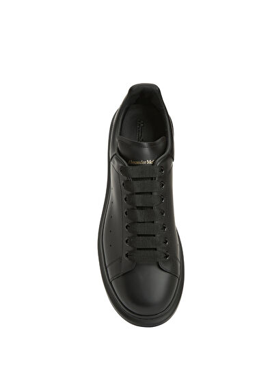 Oversized Siyah Erkek Deri Sneaker - Görsel 6