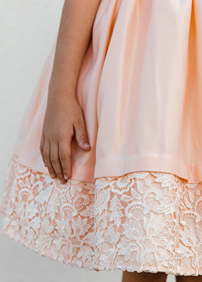Lullmom Salmon Girl's Taffeta Dress - 4