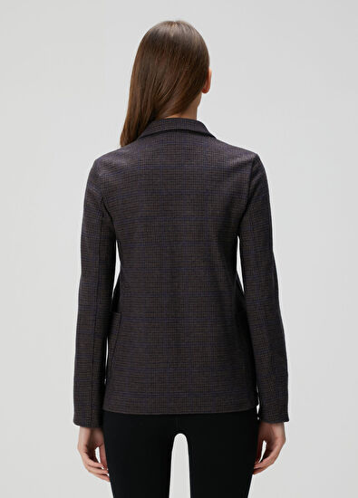 Harris Wharf London Grey Plaid Wool Jacket - 4