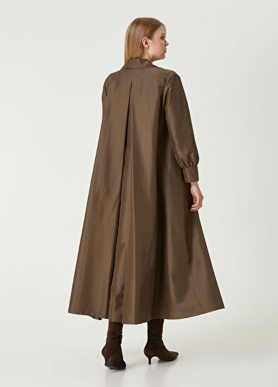 Beymen Club Kahverengi Maksi Gömlek Elbise - 6