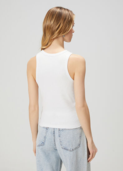 Beymen Club White Embellished Tank Top - 5
