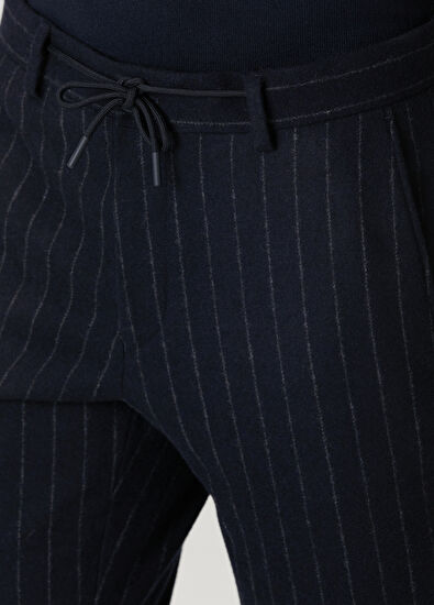 Beymen Club Lacivert Beli Kordonlu Çizgi Desenli Spor Pantolon - 4