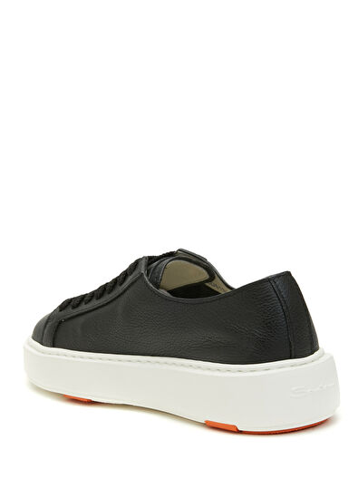 Siyah Kadın Deri Sneaker - Görsel 5