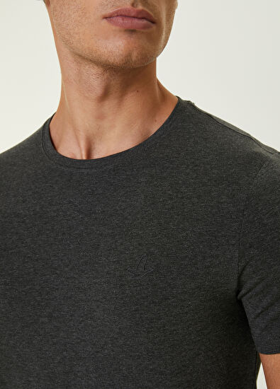 Beymen Club Anthracite Melange Basic T-shirt - 5