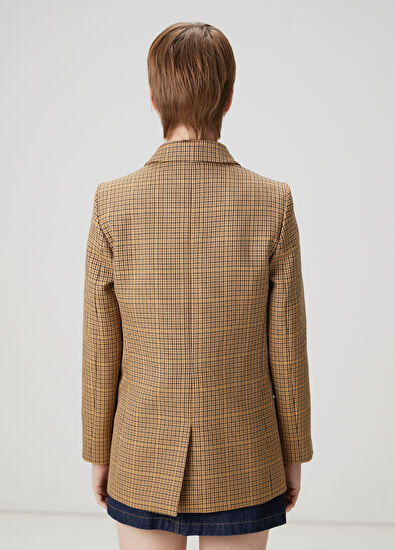 Beymen Club Camel Desenli Kruvaze Ceket - 4