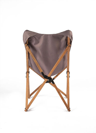 Bag The Joy Wooden Brown Dark Grey Folding Camping Table and Chair Set - 5